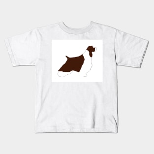 english springer spaniel liver white silhouette Kids T-Shirt